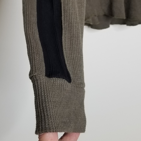 Olive Green Hooded Long Sleeve Crop Top Womens 3X - Picture 4 of 6